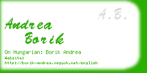 andrea borik business card